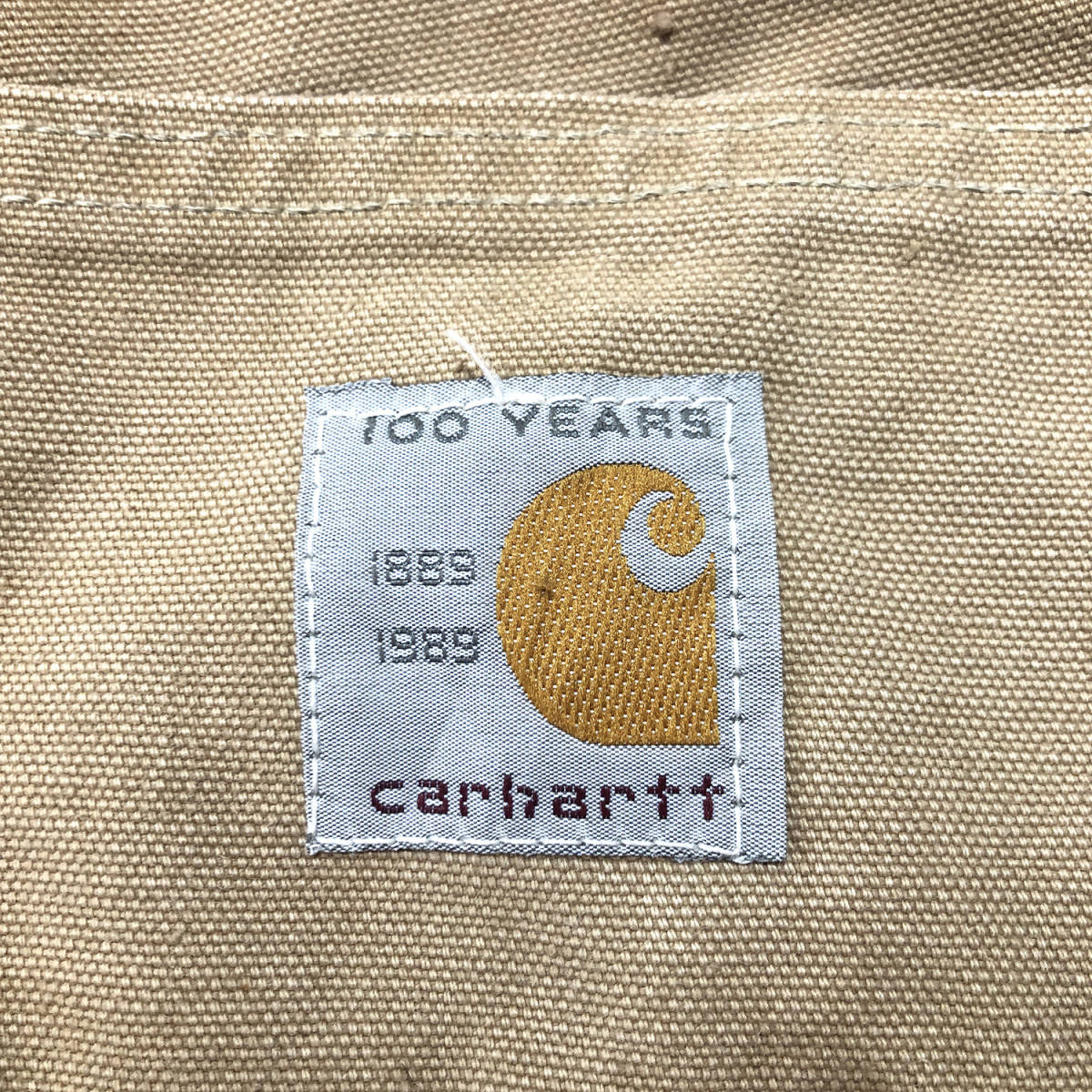 80S USA製 ヴィンテージ Carhartt カーハート 100周年モデル ダックコットン 中綿キルティング ワークパンツ W36 L32 古着 CG0050