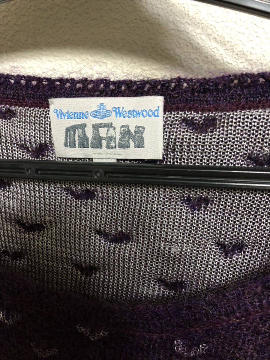 vivienne westwood Vivienne Westwood man knitted sweater purple purple Heart pattern milkboymadala person gen