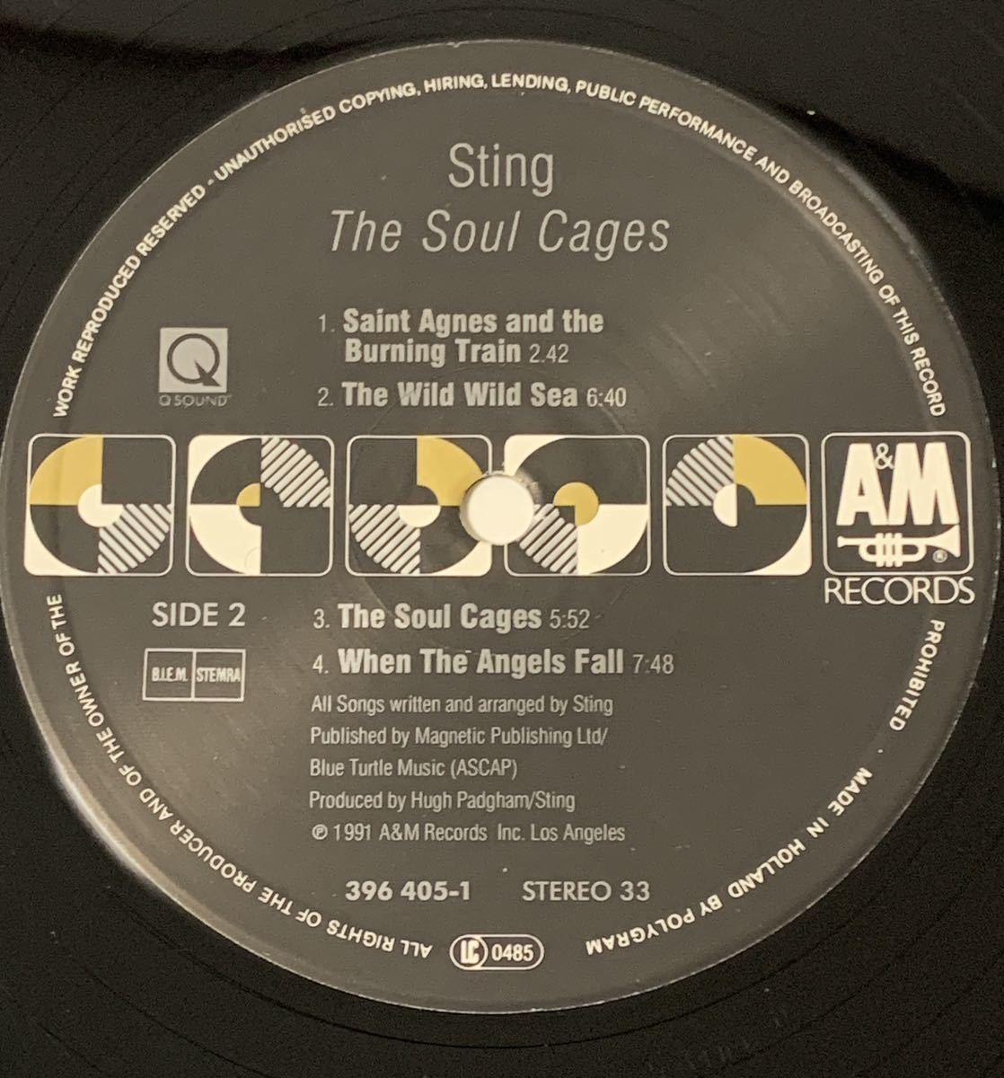 EUオリジナル盤LP 希少 Sting The Soul Cages the police_画像7