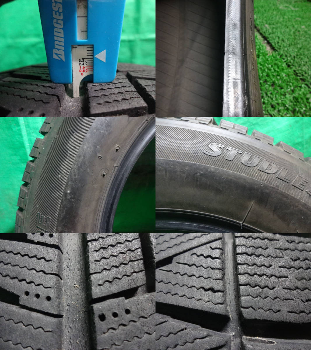 205/60R16●ブリヂストン ブリザック レボ BRIDGESTONE BS BLIZZAK REVO GZ 中古冬タイヤ4本●ヤ42_④の残り溝、ビートキズ、側面キズ、ひび