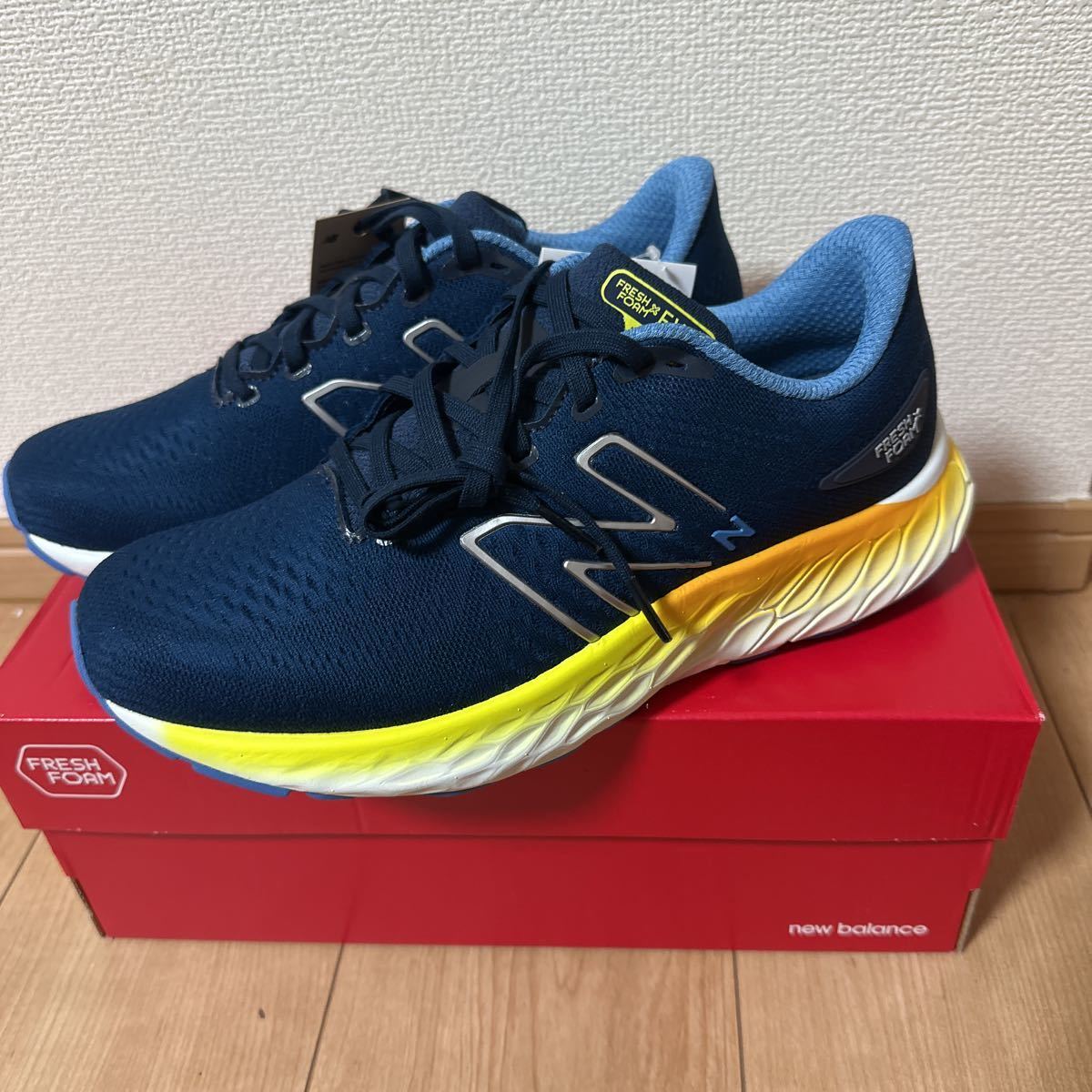 新品タグ付き FreshFoam X Evoz v3 2E幅 ニューバランス new balance MEVOZLH3-2E ネイビー ランニングシューズ　27㎝._画像3