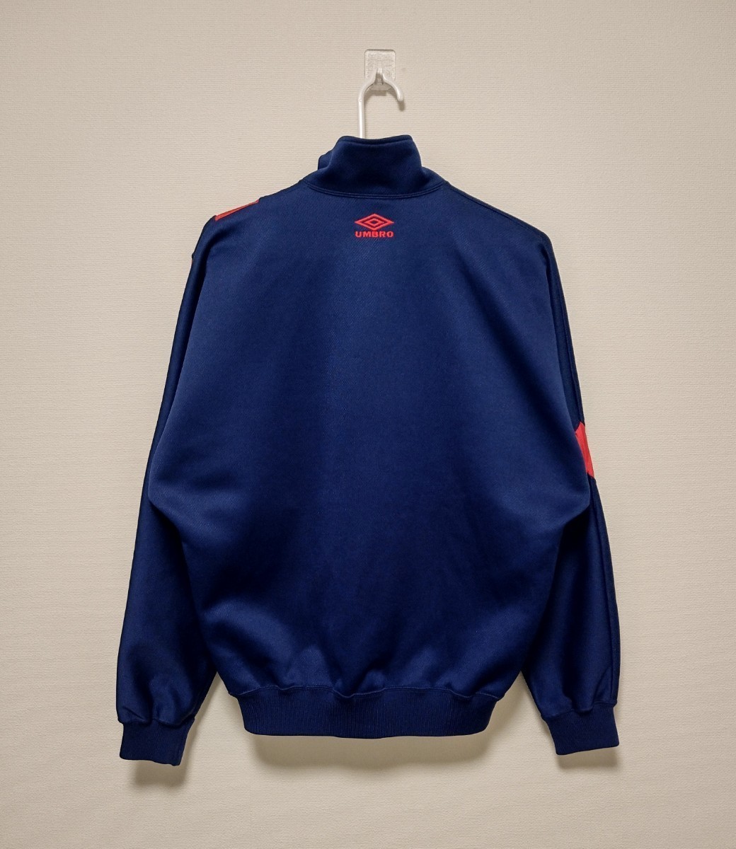 90s UMBRO 特大ロゴ 日本製 ジャージ Lサイズ トラックジャケット トラックトップサッカー アンブロ_画像3