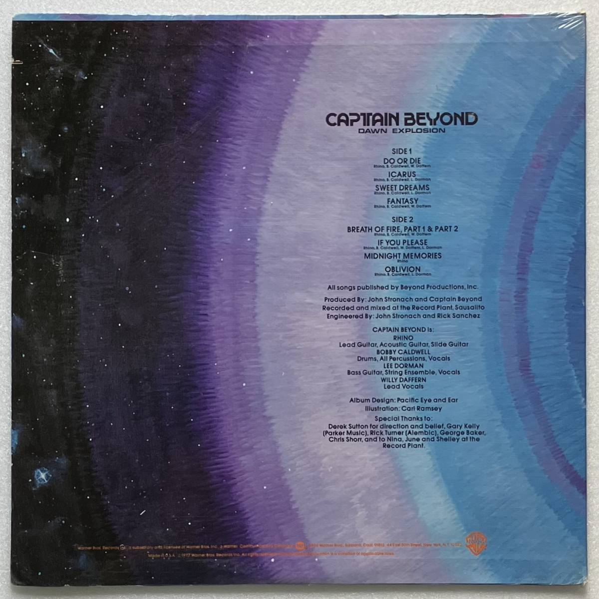 CAPTAIN BEYOND「DAWN EXPLOSION」US ORIGINAL WARNER BROS. BS 3047 '77 シールド未開封 SEALED!!_画像2