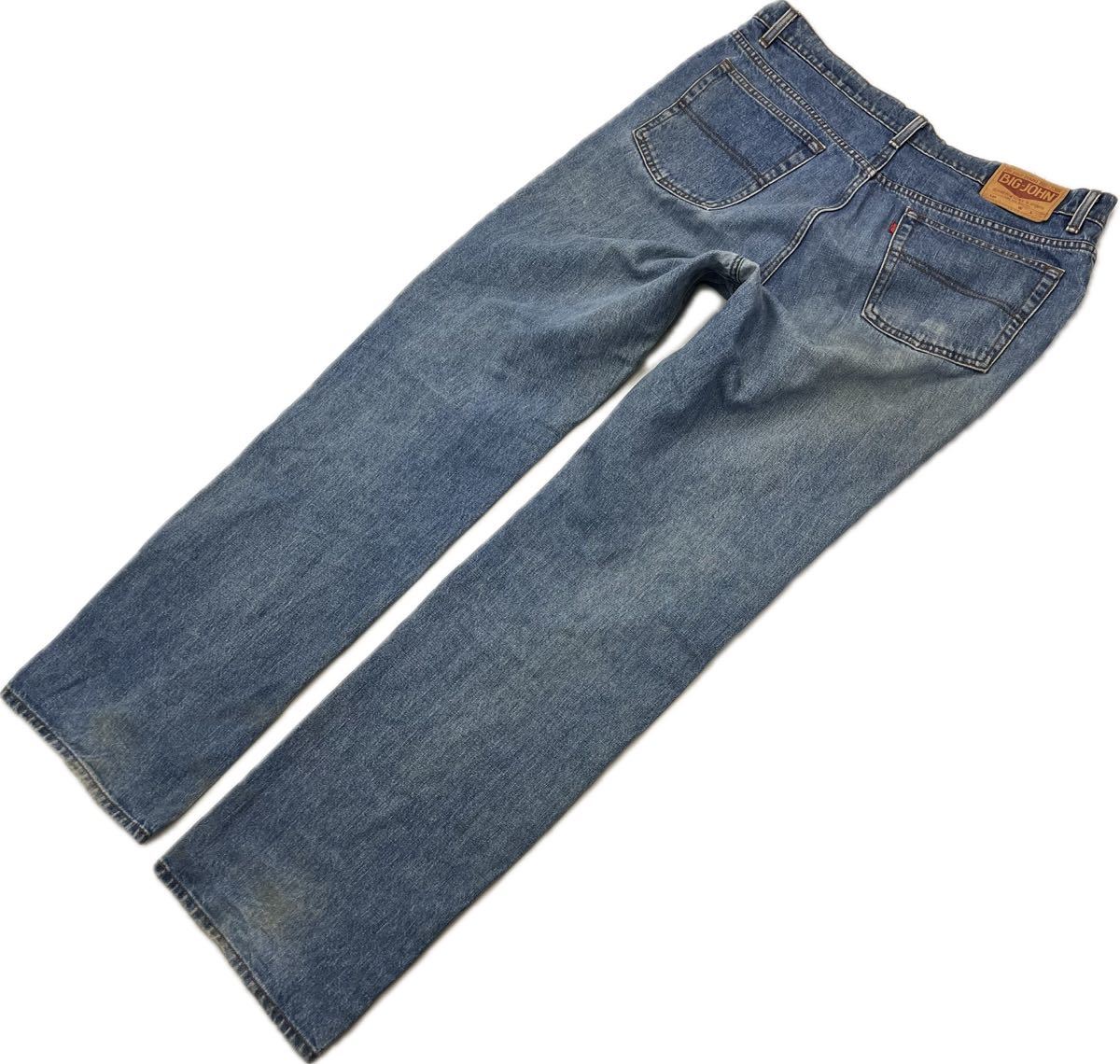 BIG JOHN * мягкий длина ..* Denim брюки голубой джинсы W38 84cm American Casual Street взрослый casual б/у одежда популярный Big John #Ja7118