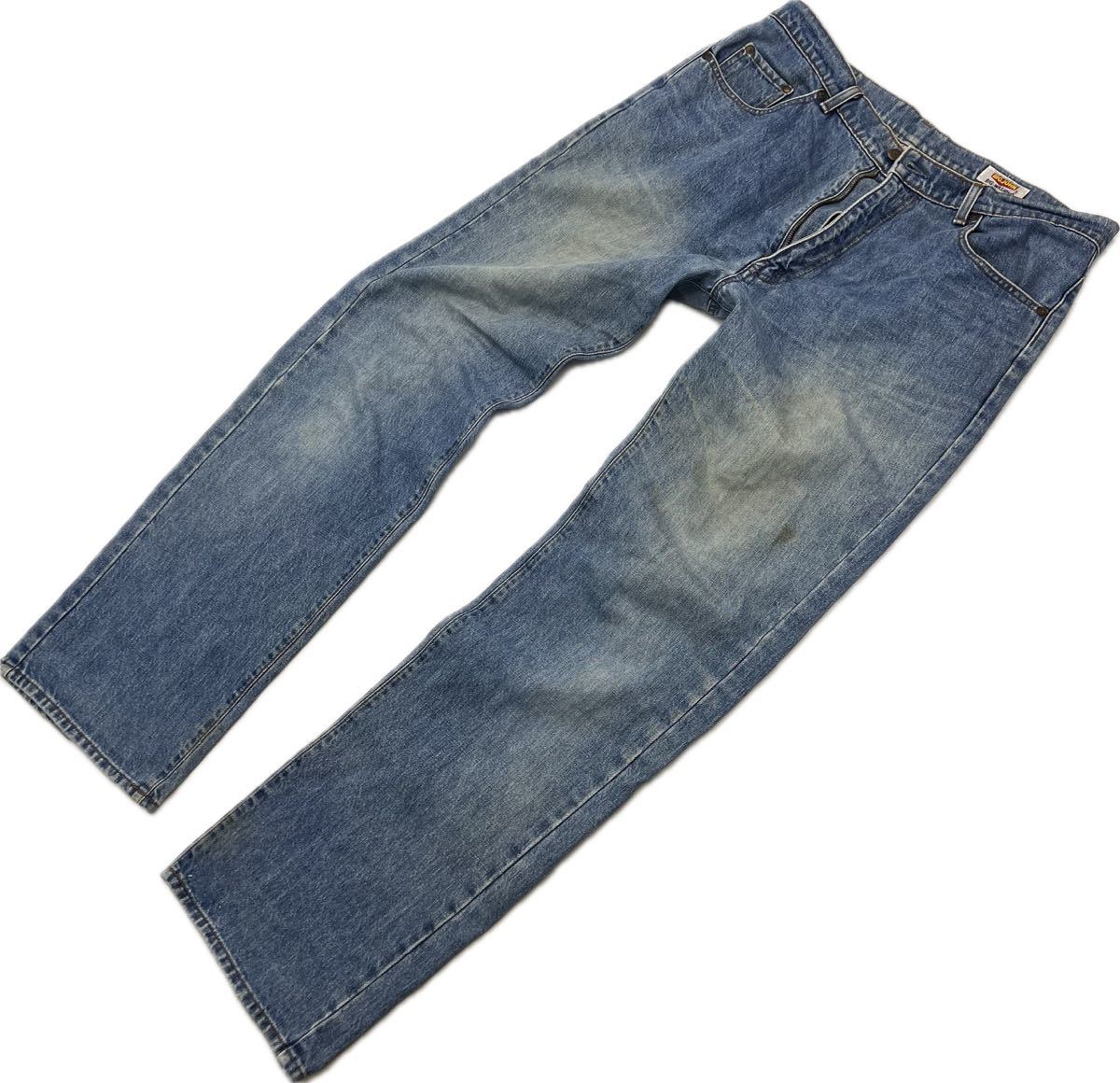 BIG JOHN * мягкий длина ..* Denim брюки голубой джинсы W38 84cm American Casual Street взрослый casual б/у одежда популярный Big John #Ja7118