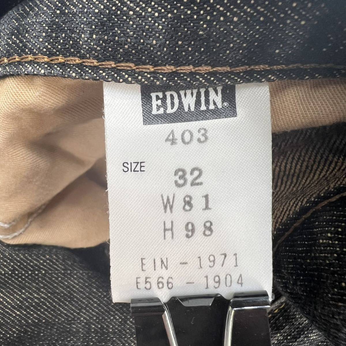 EDWIN * 403 длина .. хороший * черный распорка джинсы Denim брюки чёрный W32 American Casual Street стандартный популярный б/у одежда Edwin #Ja7065