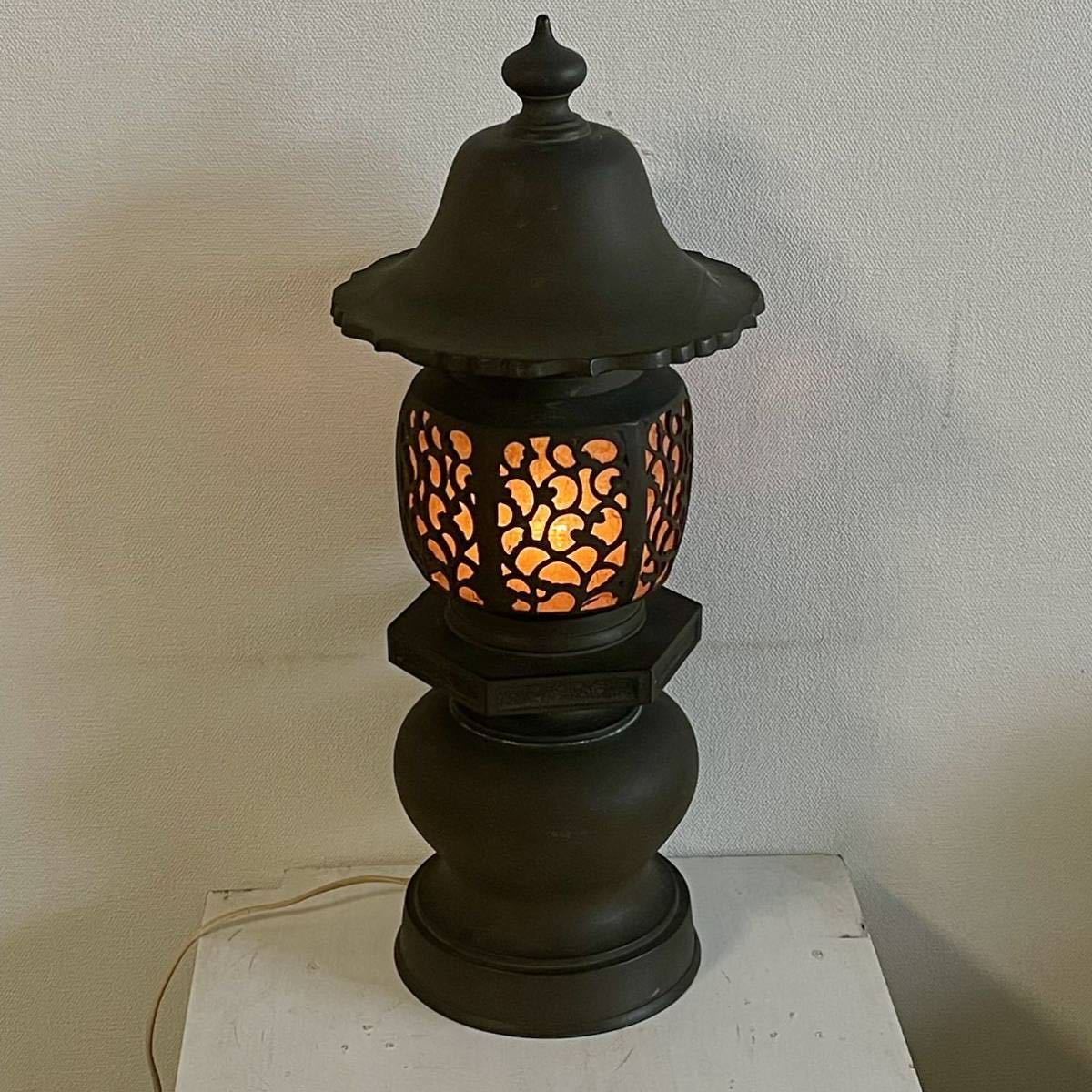 【宝】 灯篭 灯籠 ランプ 銅製 照明 スタンドライト 仏教美術 仏具 フロアライト_画像2