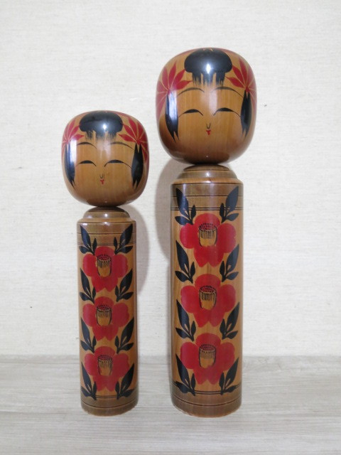 ●中古品● 松島直秀 作「伝統こけし」2体＊創作 伝統 民芸品 工芸品 宮城県 松島_画像1