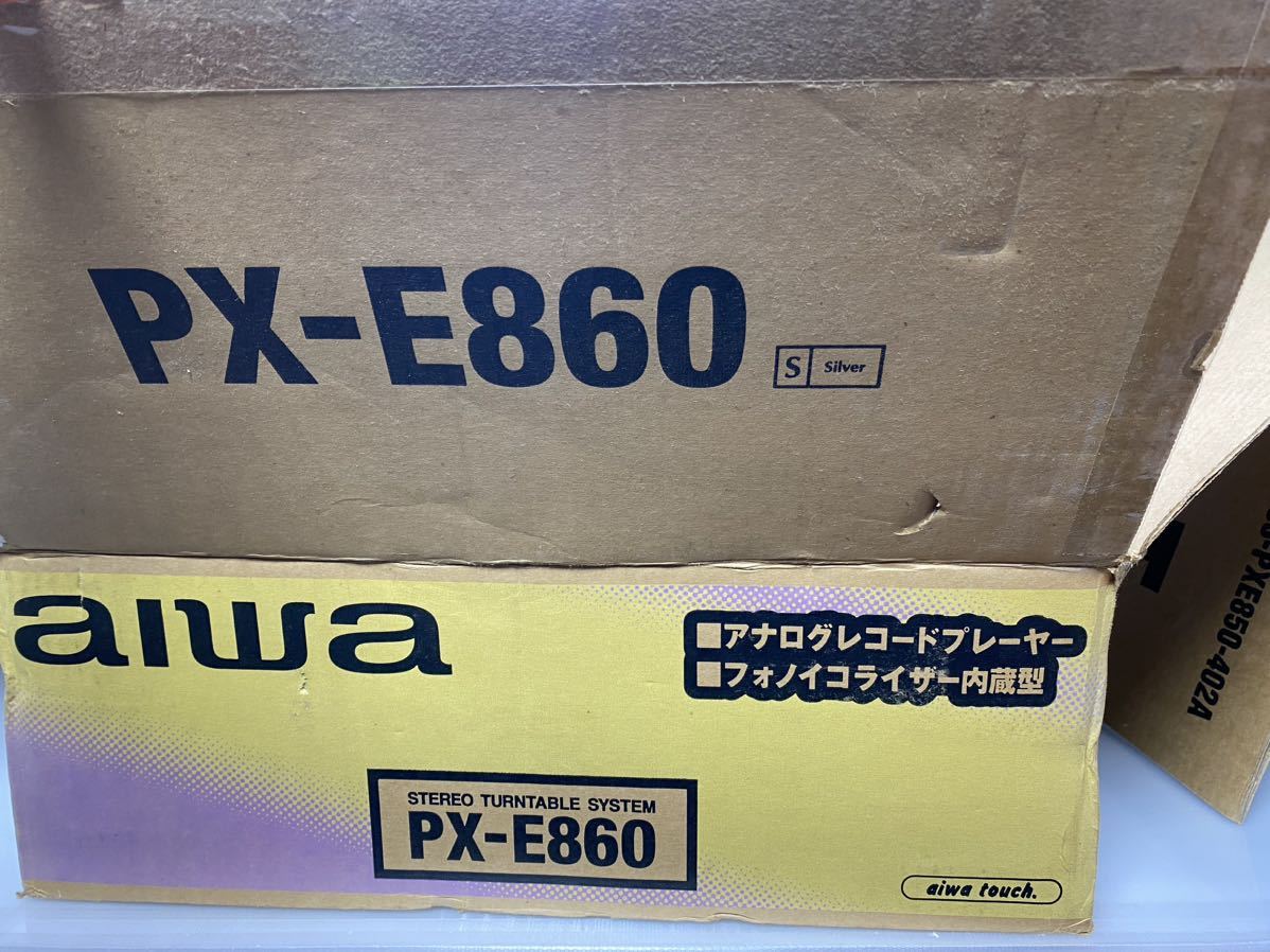 DP-01033 原箱付き　未使用保管品　保管擦傷有り　aiwa(旧アイワ) PX-E860 レコードプレーヤ 未使用純正レコード針付き　an-11_画像8
