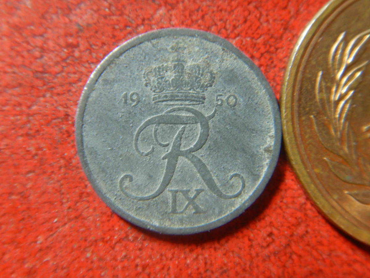外国・デンマーク／１オーレ亜鉛貨（1950年）　24012303_画像2