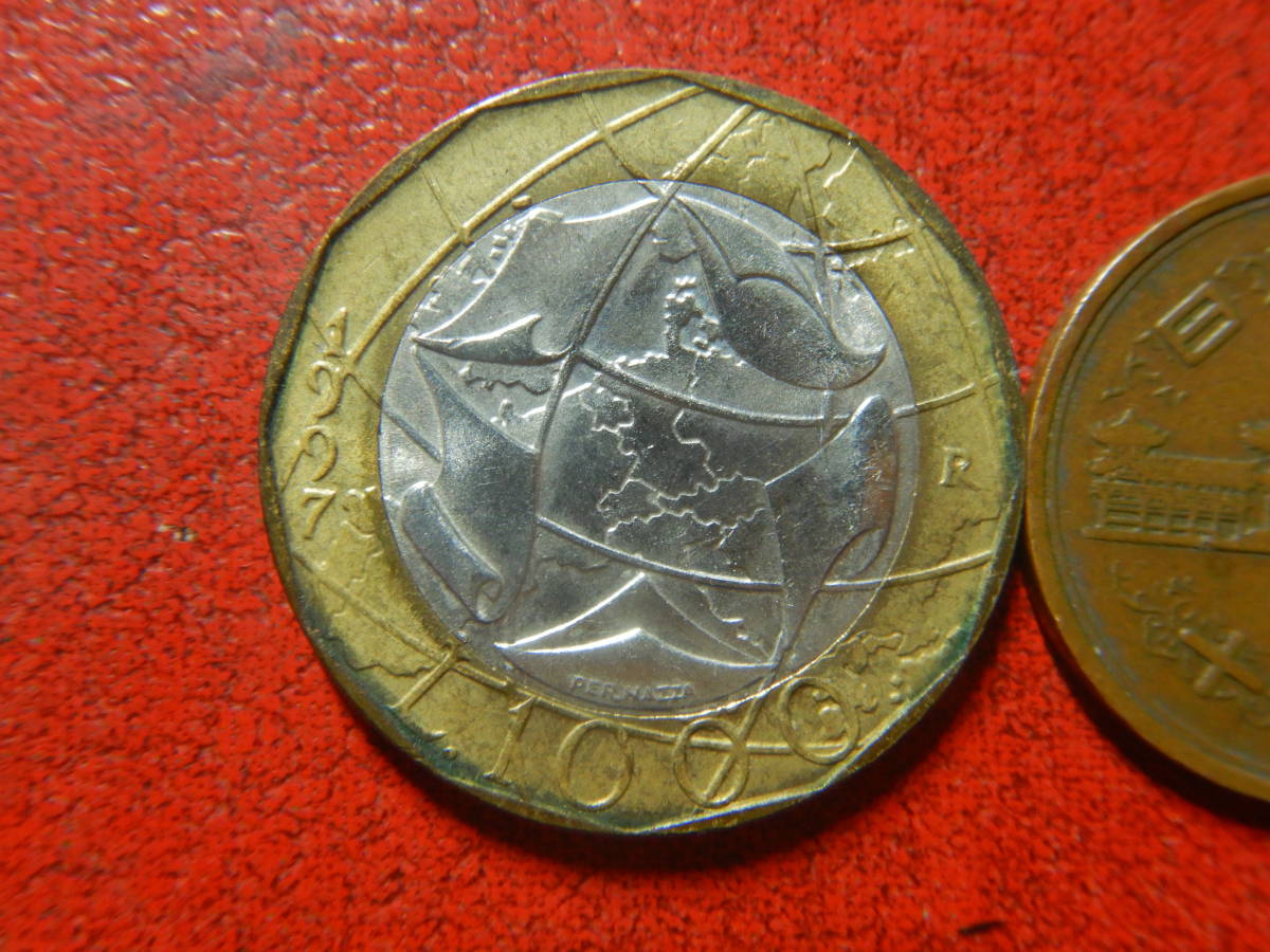 外国・イタリア／１０００リレ・クラッド貨（1997年）　240125_画像1