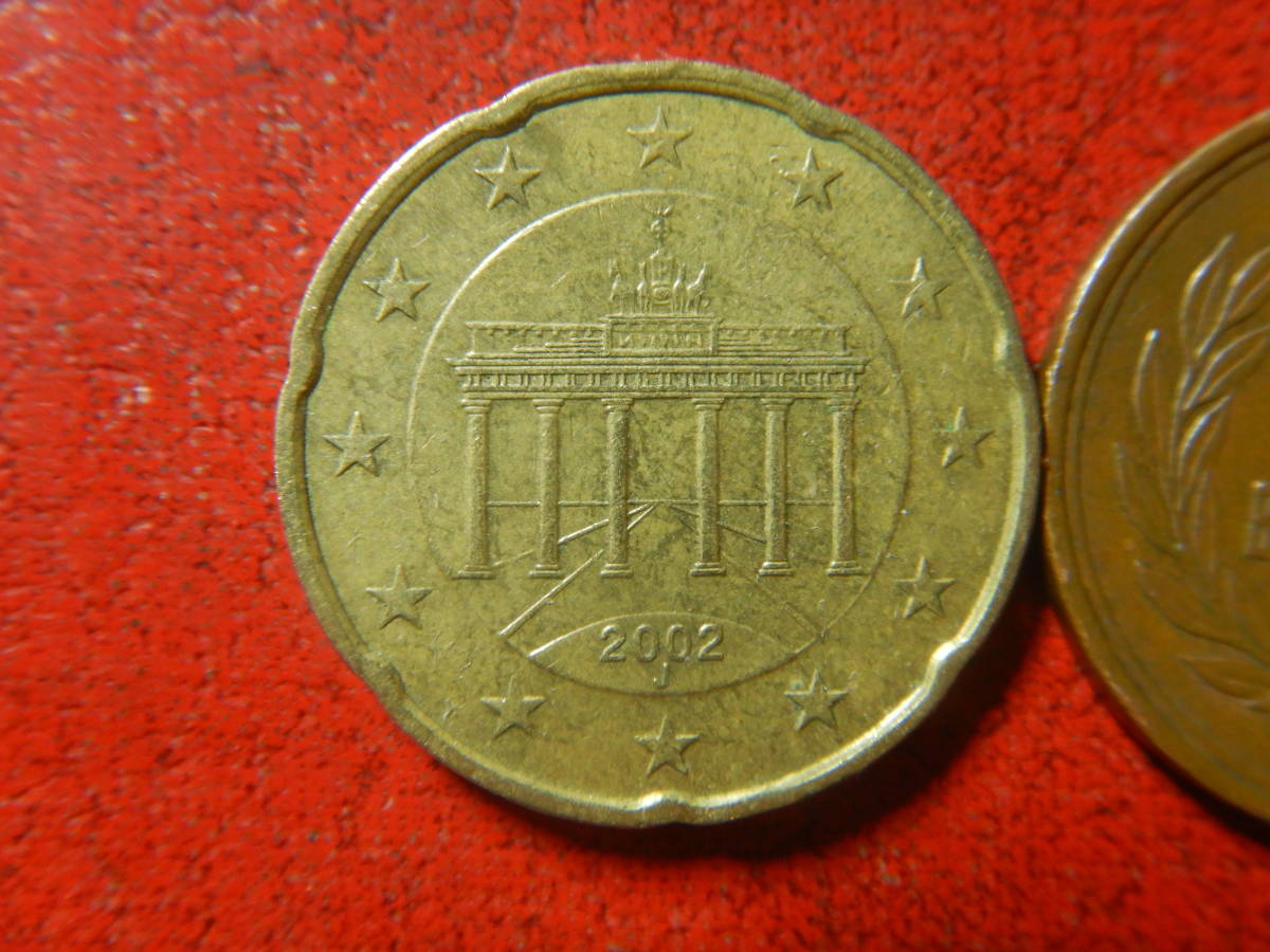 外国・ドイツ／２０ユーロセント黄銅貨：ブランデンブルク門（2002年）　24013002_画像1