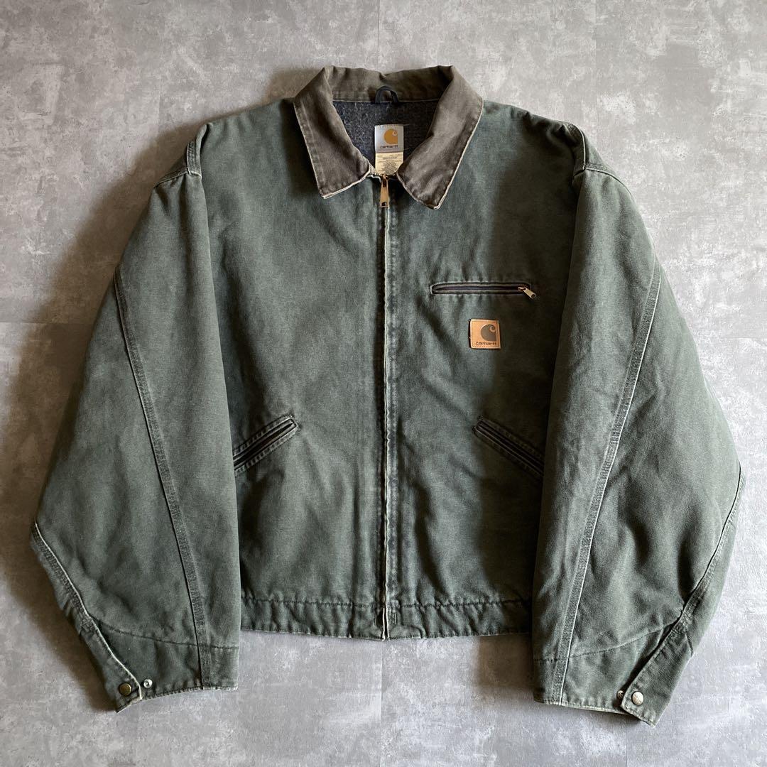 ジョニーデップ着 本物 carhartt カーハート J97 Detroit Jacket デトロイト ジャケット 5XL モス グリーン MOS ビンテージ duck 90s 00s_画像2