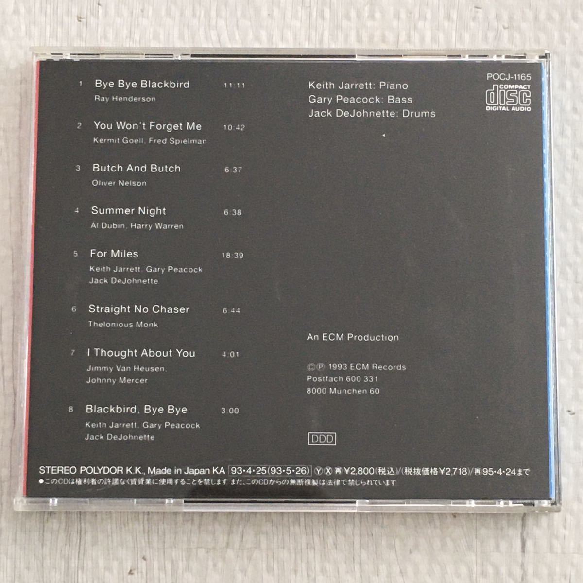 送料無料 評価1000達成記念 ジャズCD Keith Jarrett Trio “Bye Bye Blackbird” 1CD ECM 日本盤の画像3