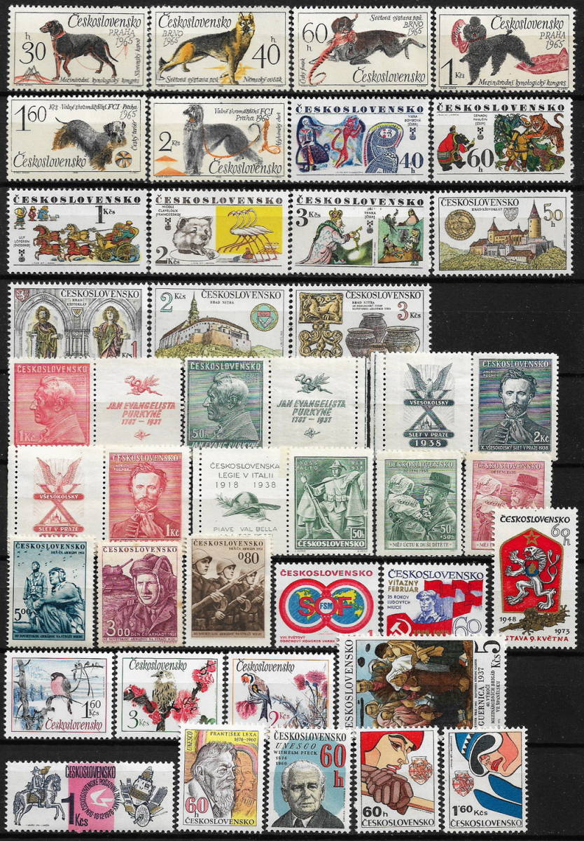 チェコスロバキア - 未使用 記念切手 113枚(MNH)-P-504_画像2