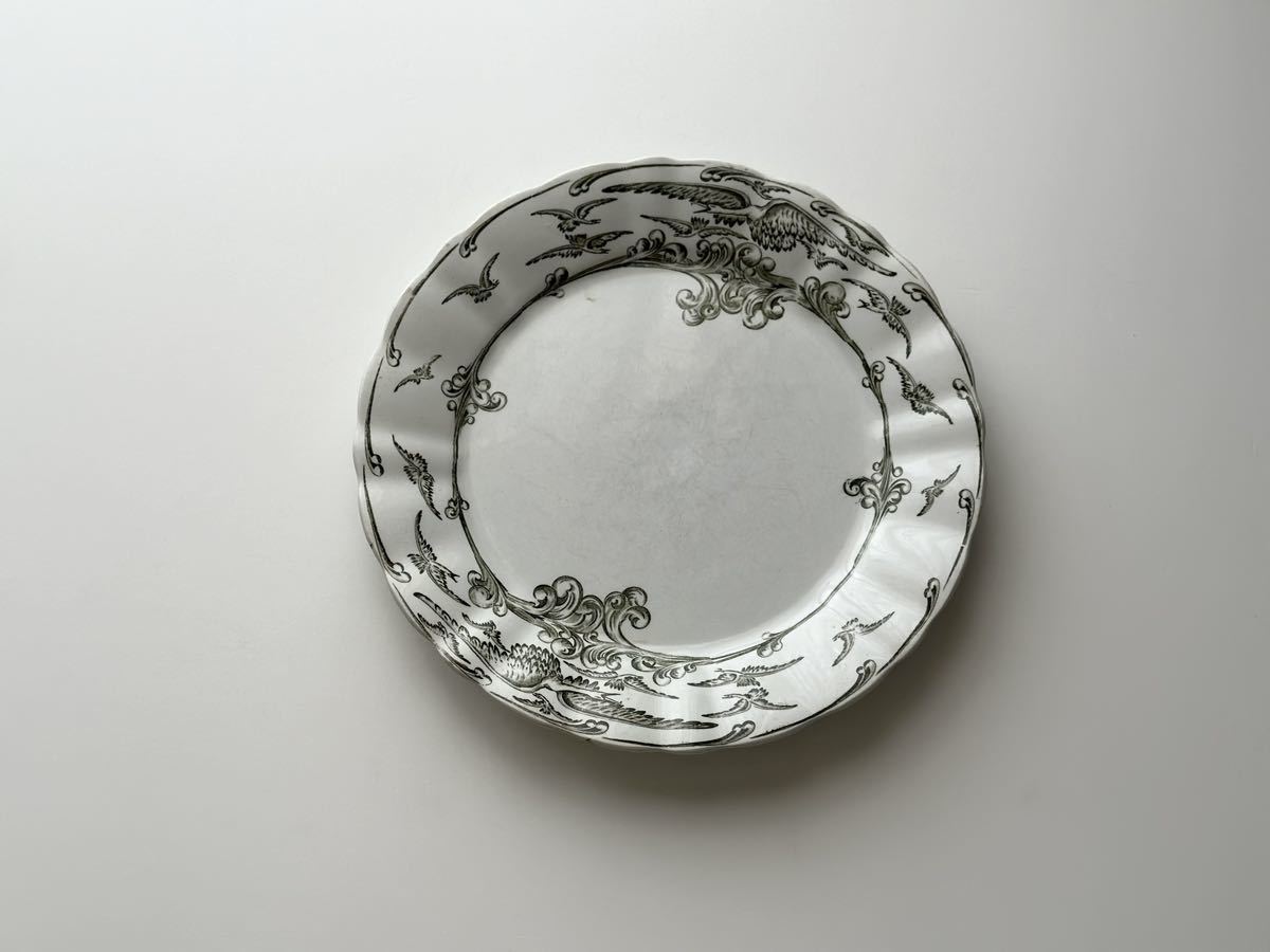 美品　フランス　アンティーク　Saint amand サンタマン　/ “Aiglon”　 ワシのひなたちが集う平皿プレート 皿_画像1