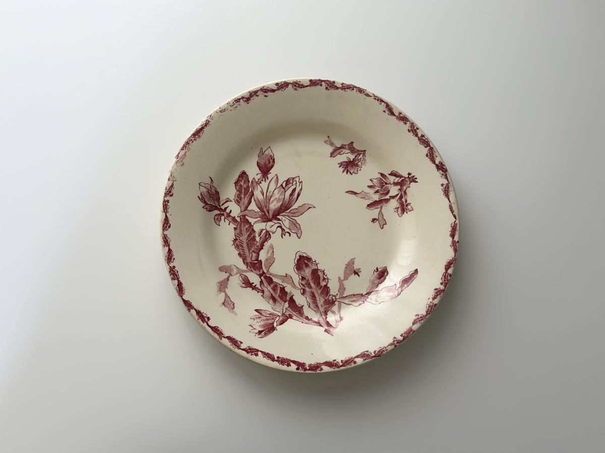 美品 フランス アンティーク 皿 Gien ジアン / 〝CACTUS〟 カクタス サボテンの平皿プレート の画像1