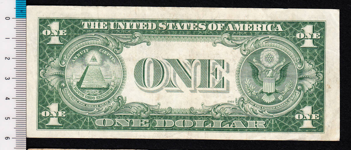アメリカ紙幣 1ドル銀兌換券（1935）ブルーシール[2355]_画像2