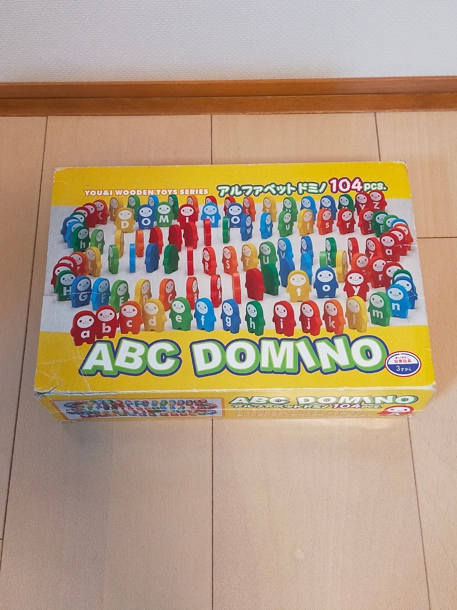 アルファベットドミノ　知育玩具　ＡＢＣ　ドミノ　英語　木製　ケース付き　USED_画像1