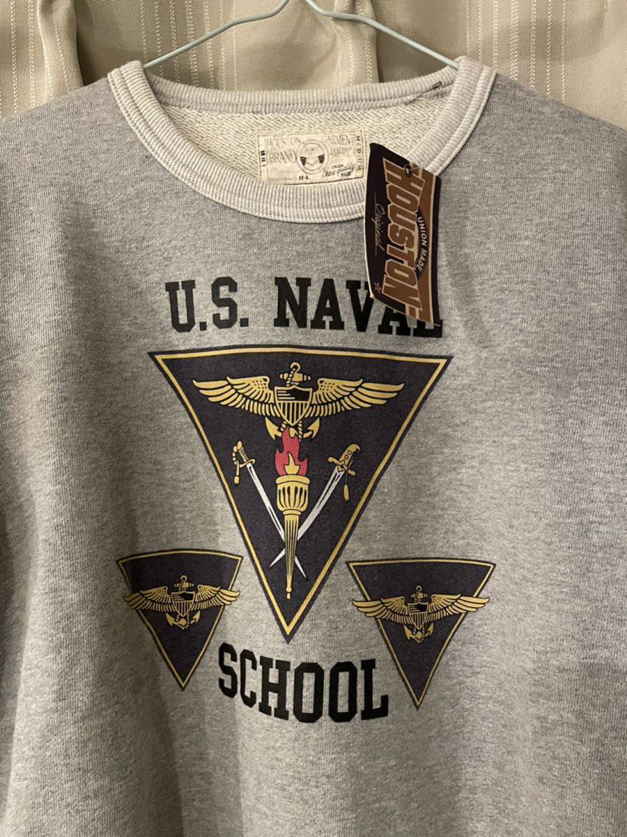 新品 HOUSTON ヒューストン United States Naval Academy USNAスウェット ミリタリー トレーナー 38R_画像2