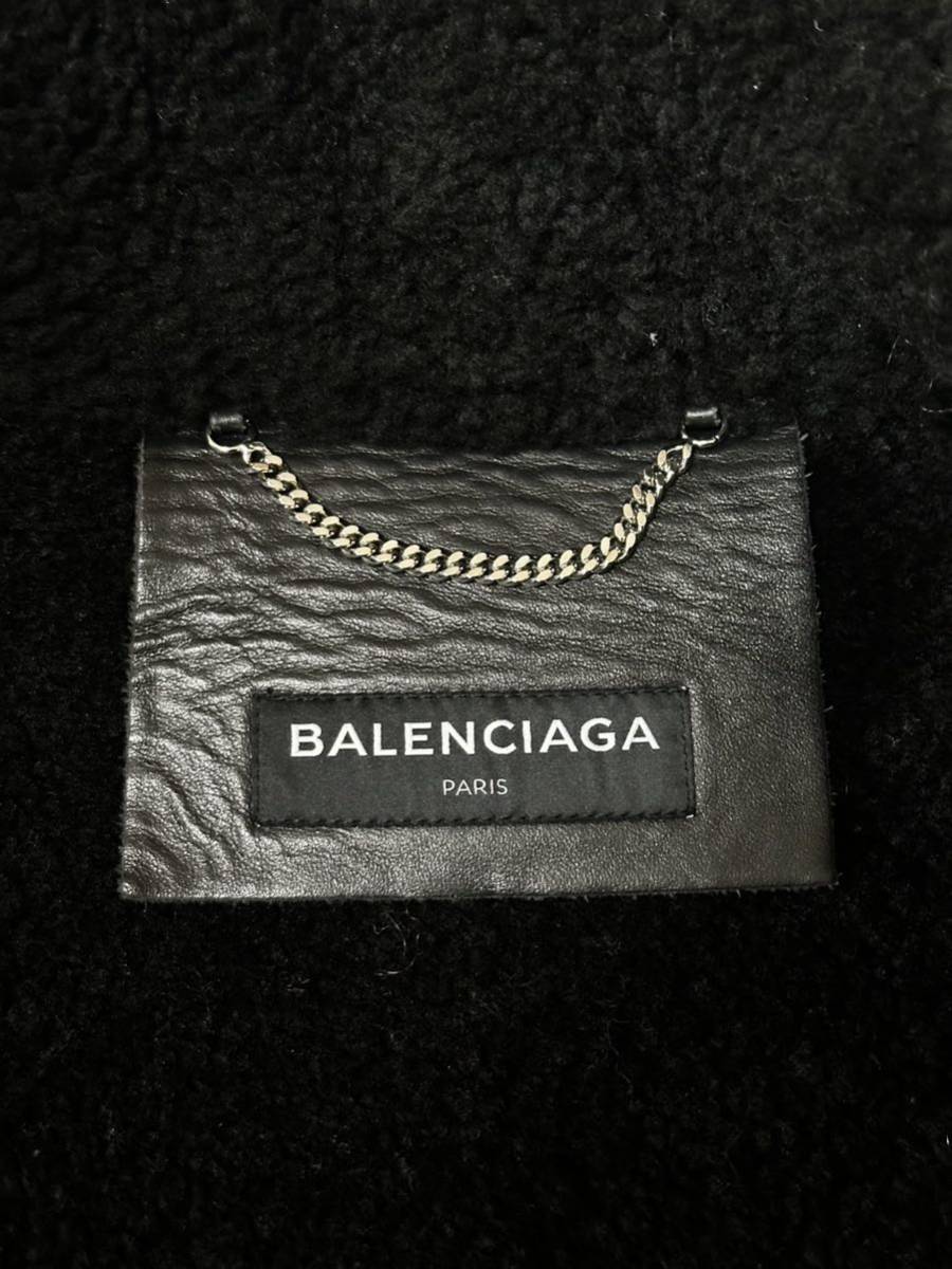 希少！BALENCIAGA バレンシアガ ボンバルディア ムートンレザー ボンバー ジャケット サイズ48！_画像3