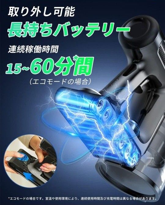 掃除機 コードレス  強力吸引 33000Pa サイクロン  2WAY 充電式 強力吸引 サイクロン