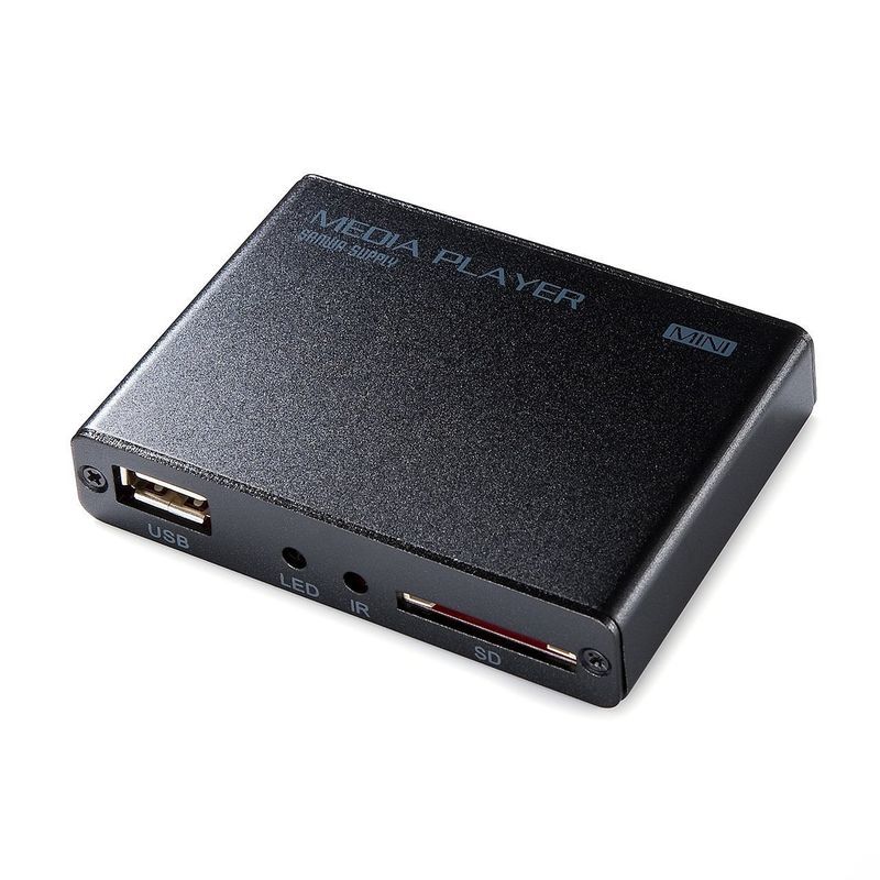 サンワダイレクト メディアプレーヤー HDMI/RCA出力 USBメモリ/SDカード対応 MP4再生 オートプレイ機能 HDMIケーブル付属