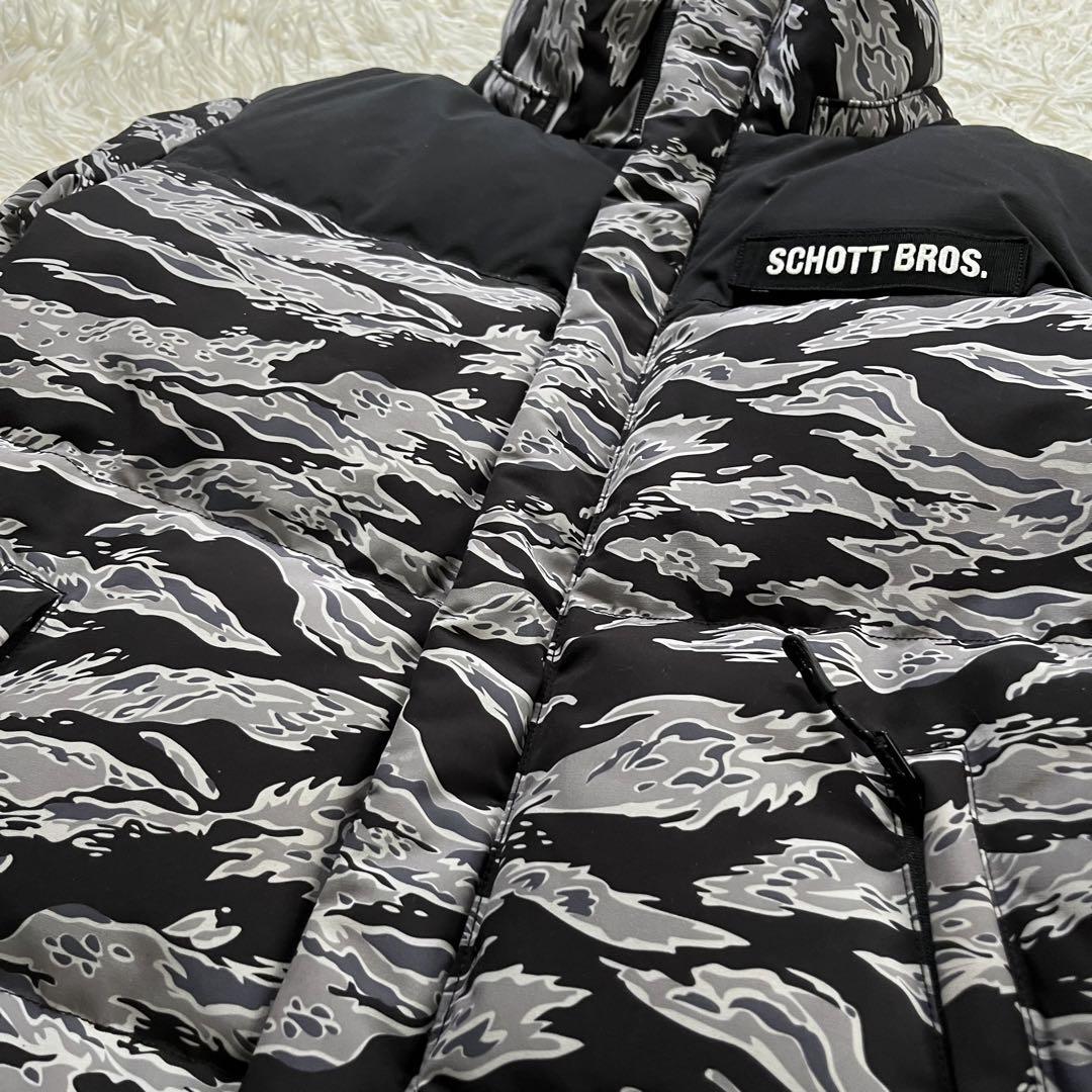 SCHOTT BROS Schott Classic two tone down jacket feather gray duck brand Logo badge M men's outer 
