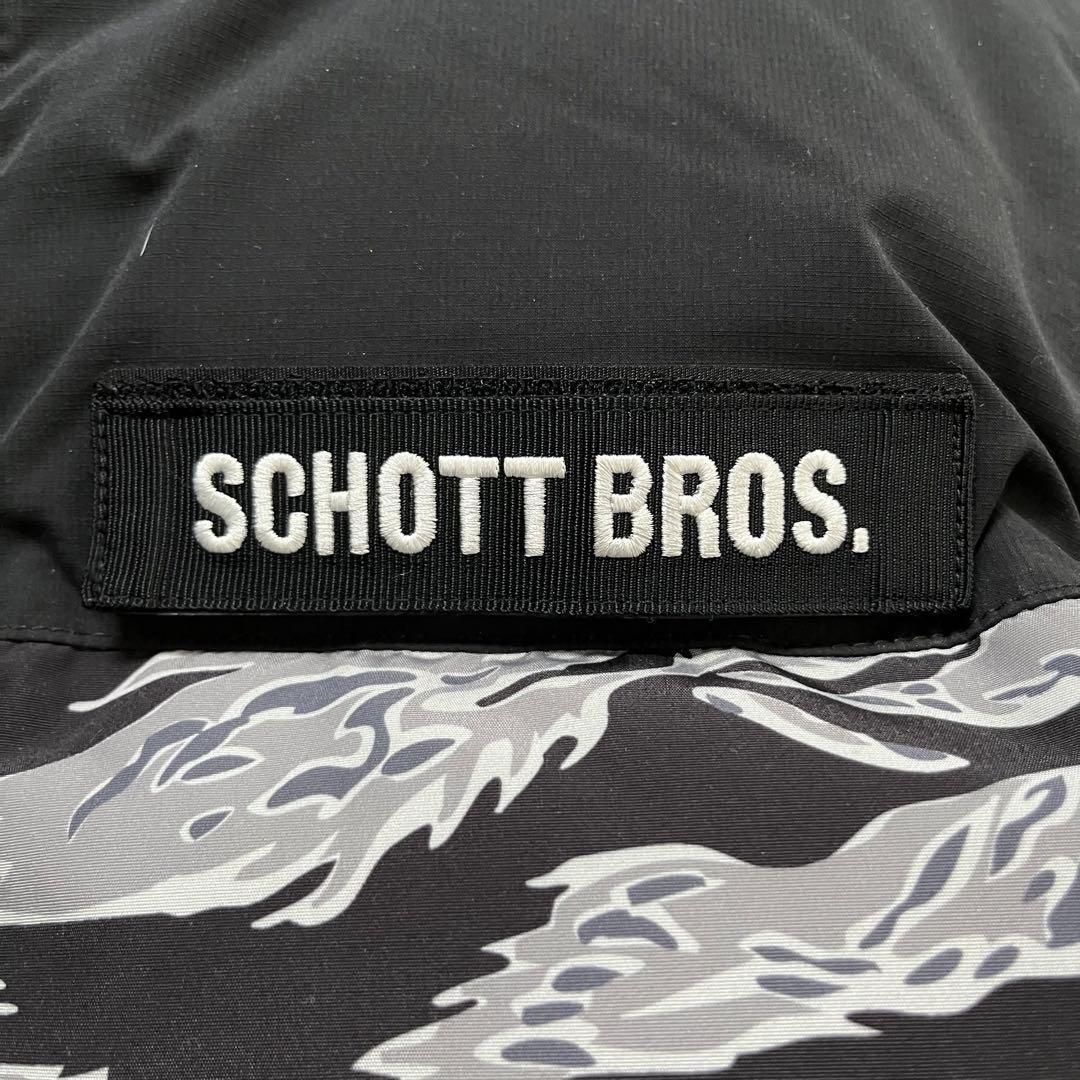 SCHOTT BROS Schott Classic two tone down jacket feather gray duck brand Logo badge M men's outer 