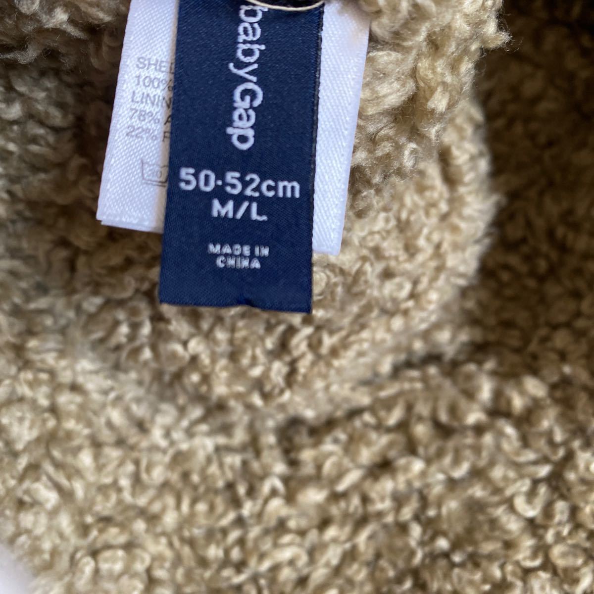 セール即決1円　 baby Gap パイロット帽子 フリース 50〜52cm 中ボア フライト ロシア帽_画像6