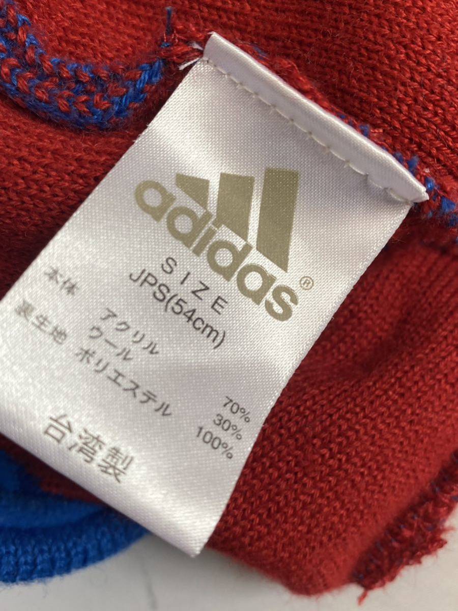 セール 即決1円 アディダス パフォーマンスロゴ ニット帽 ニットキャップ ビーニー ワッチ　　キッズ adidas ビッグロゴ デカロゴ 54cm_画像7