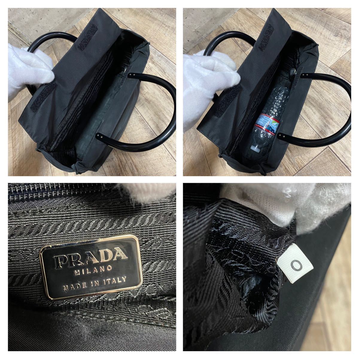 本物 PRADA プラダ テスートナイロン ミニトートバッグ 黒 三角 本物 PRADA プラダ テスートナイロン ミニトートバッグ 黒 三角