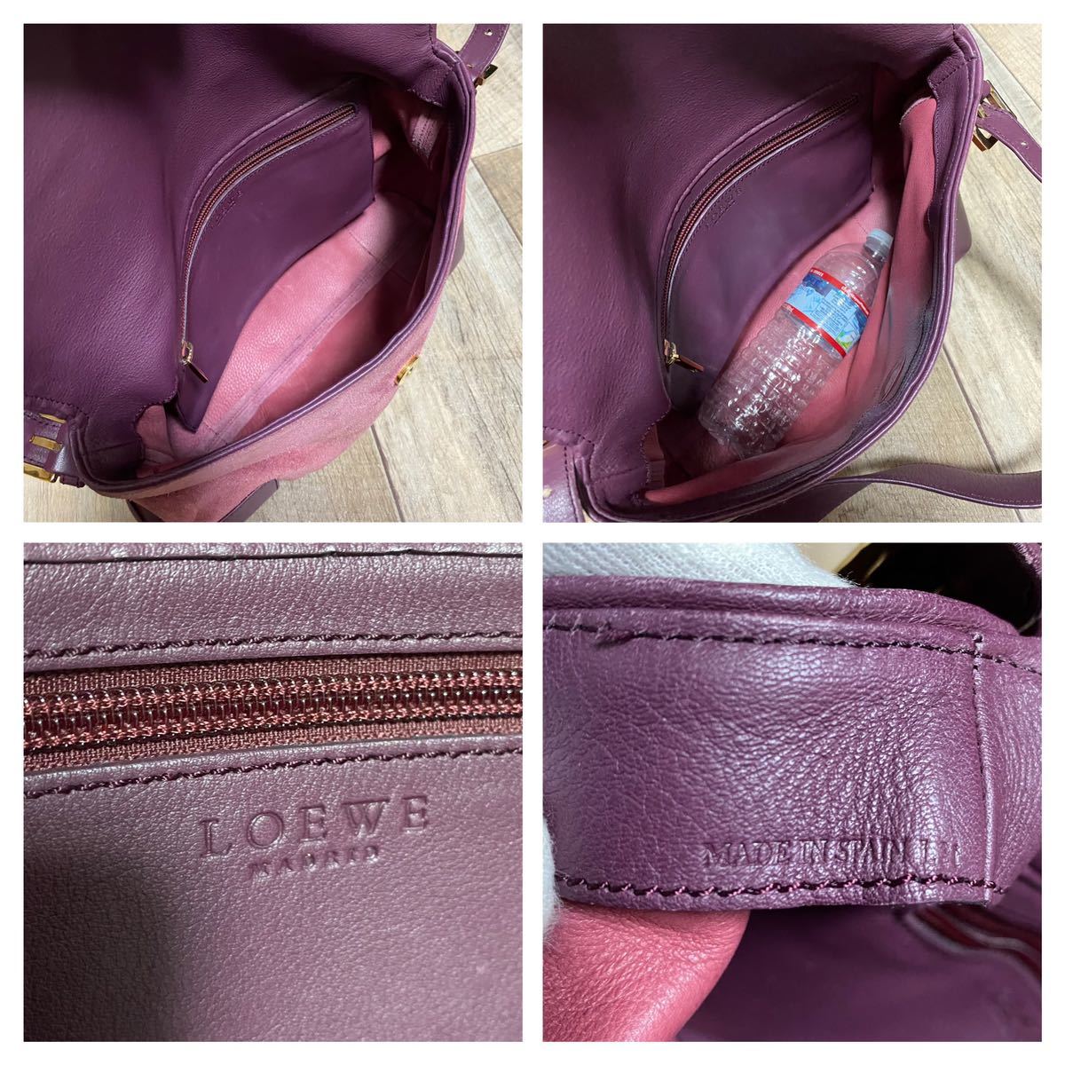 本物 LOEWE ロエベ アナグラム スエード ナッパレザー ワンショルダー