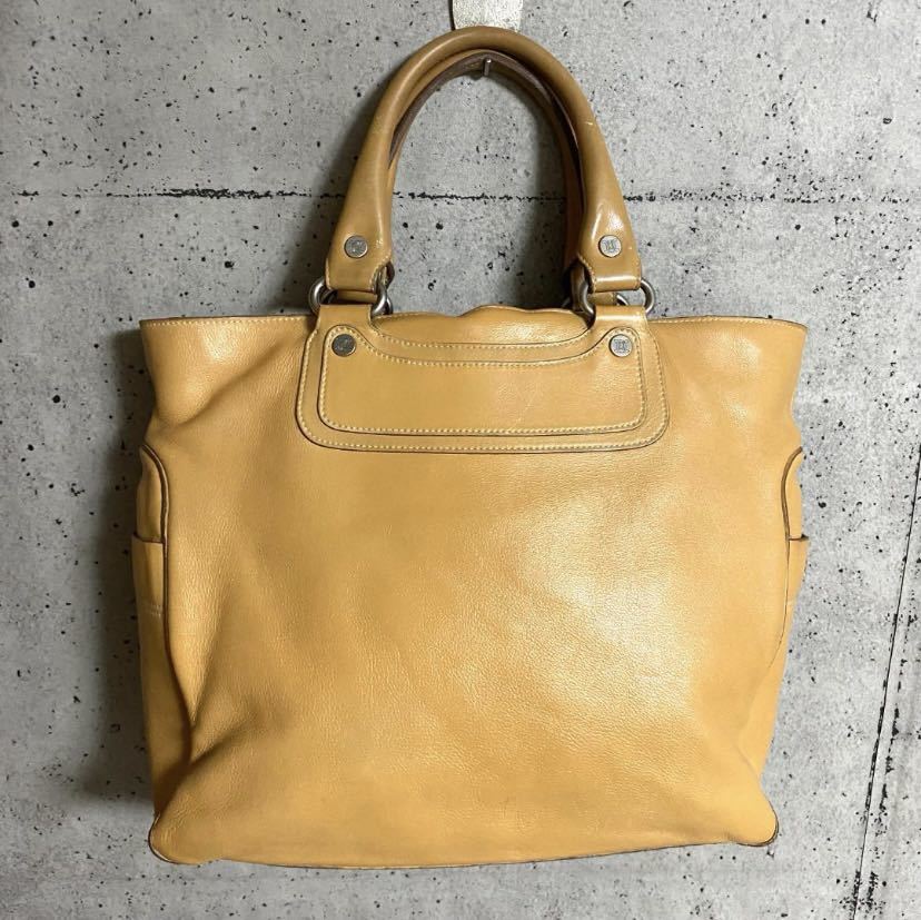 本物 CELINE セリーヌ サックカバス レザーバッグ ラージトートバッグ 本革 ブギーバッグ ハンドバッグ ベージュ オールド ヴィンテージ A4_画像3