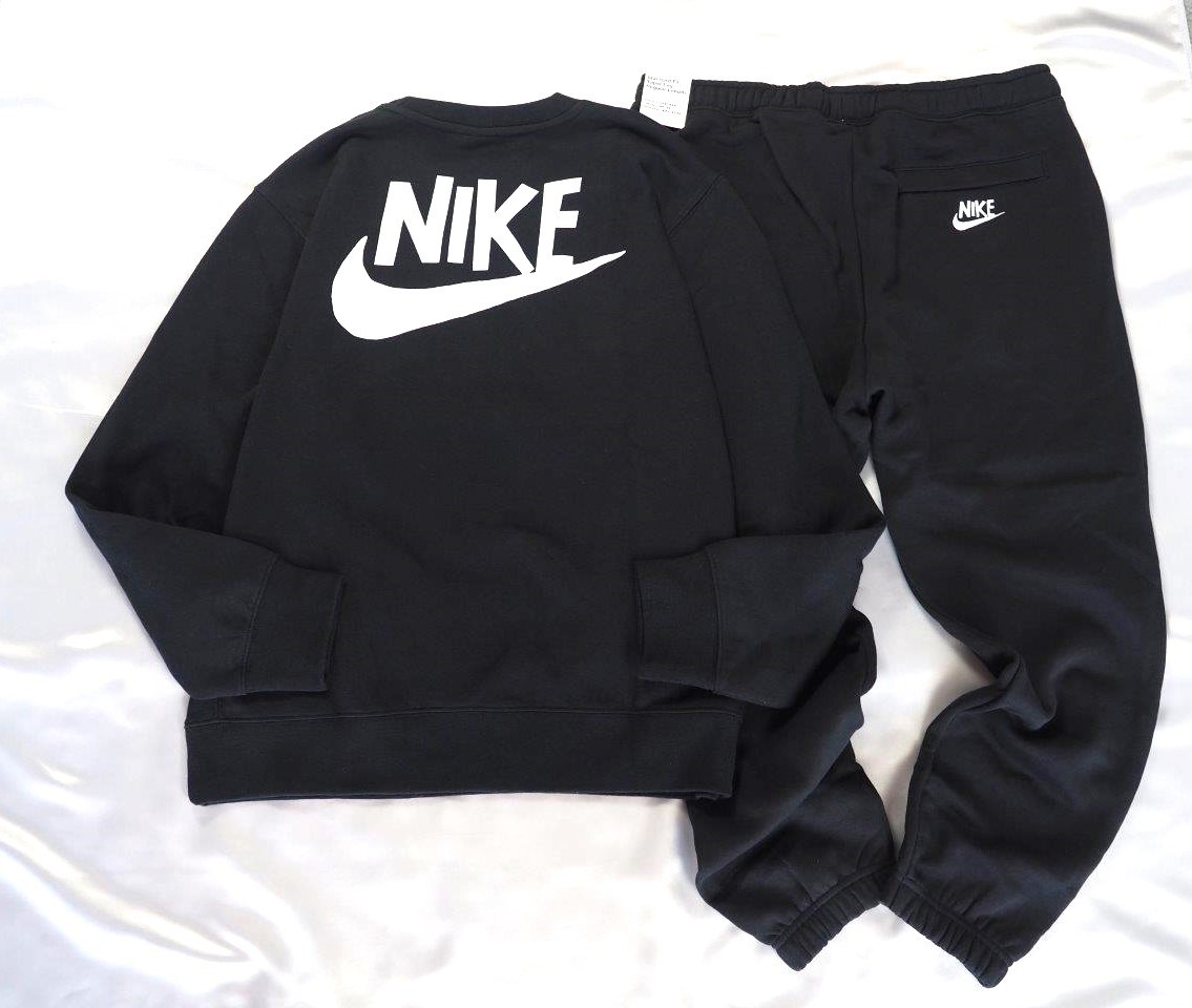 ラスト1点！送料710円～◆新品◆NIKE◆ナイキ◆裏起毛！暖！◆NSW HBR-C BB L/S クルー＋パンツ上下SET◆黒◆2XL_画像2