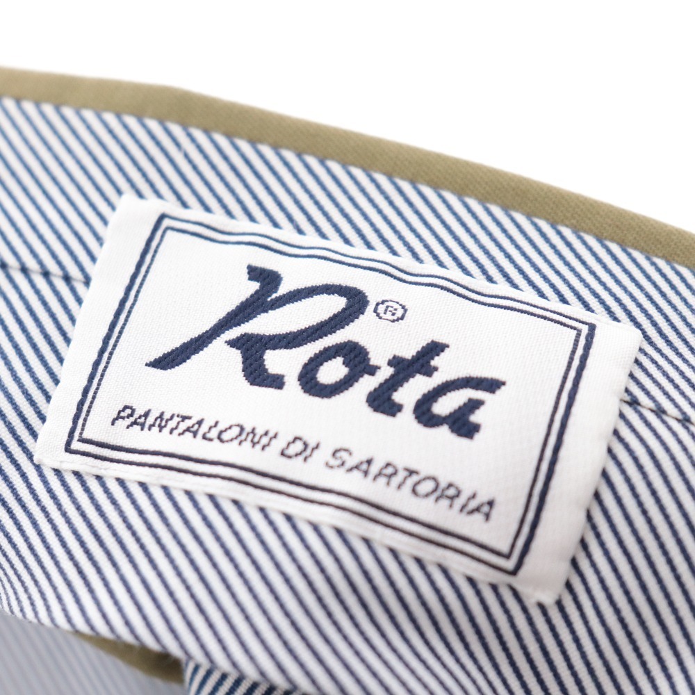 ■ ROTA ロータ スラックス イタリア製 パンツ ボトムス メンズ 42 ベージュ コットン100 未使用_画像8