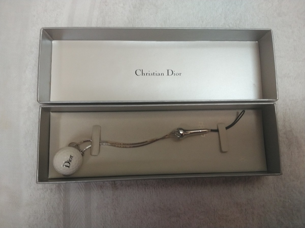 レターパックP／クリスチャンディオール【 ゴルフボールデザイン ストラップ 】未使用在庫品 ケース付 全長17cm Christian Dior_画像9