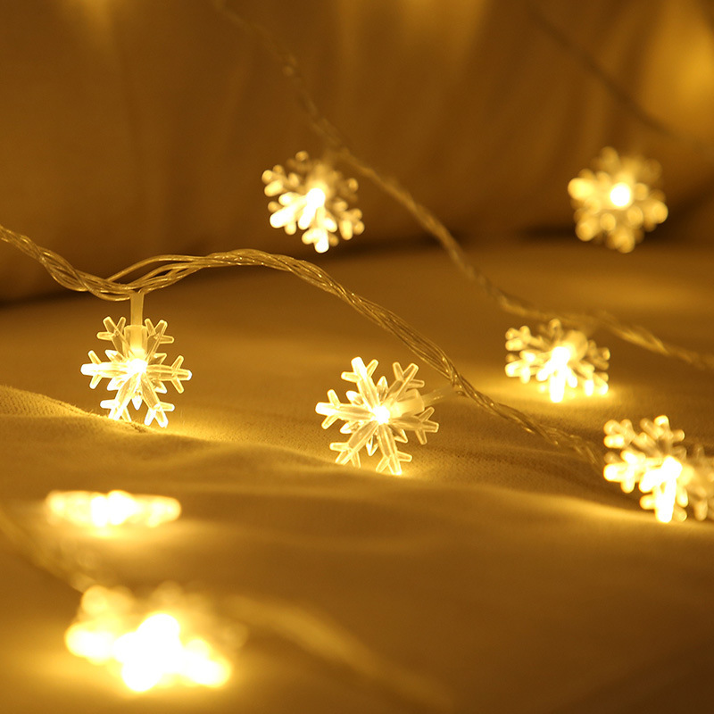 フェアリーライト 雪の結晶状 ledイルミネーションライト 交流 コンセント 電池式 10m LED クリスマスツリー飾り カラフル 屋外 室内 誕生の画像6