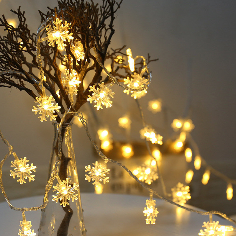 フェアリーライト 雪の結晶状 ledイルミネーションライト 交流 コンセント 電池式 10m LED クリスマスツリー飾り カラフル 屋外 室内 誕生の画像8