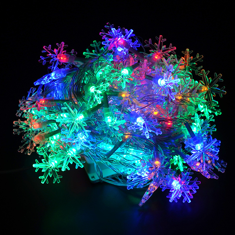 フェアリーライト 雪の結晶状 ledイルミネーションライト 交流 コンセント 電池式 10m LED クリスマスツリー飾り カラフル 屋外 室内 誕生の画像10