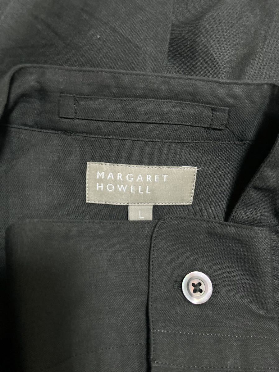 MARGARET HOWELLマーガレットハウエルのバンドカラー長袖シャツ  Lサイズ 送料無料の画像3