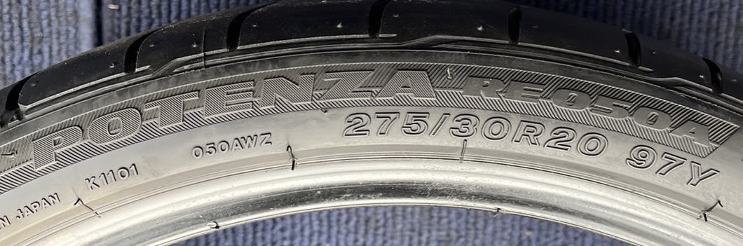 【2021年製造】【溝7～7.5分山】BREDGESTONE POTENZA 2本 275/30R20 ランフラット ASP1580_画像7