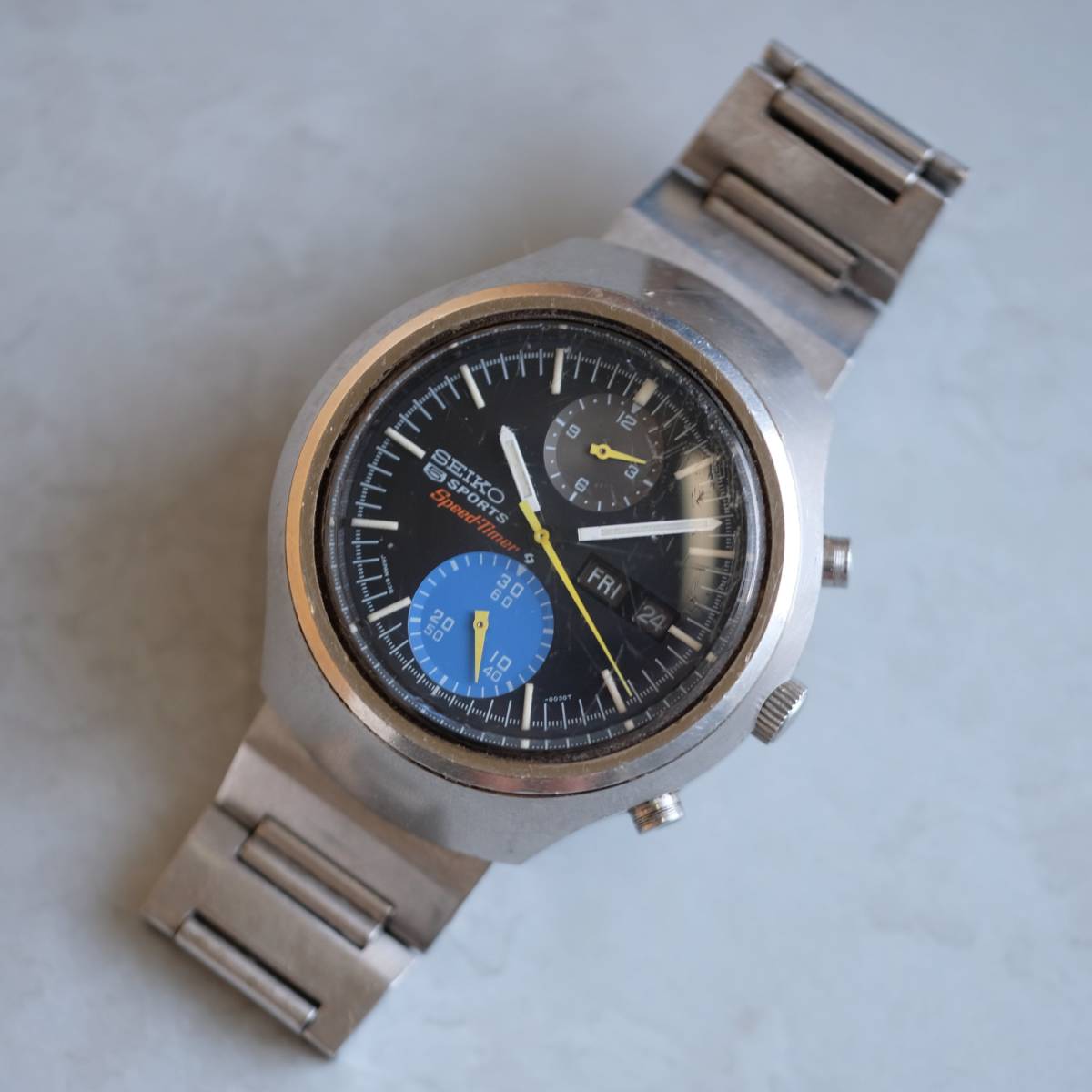 稼働品 SEIKO 5 SPORTS SPEEDTIMER セイコー 5 スポーツ スピードタイマー 6138-0020 JDM クロノグラフ 自動巻 アンティーク メンズ腕時計_画像1