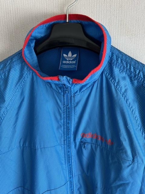 adidas ウインドウブレーカー　L　ブルー/レッド_画像6