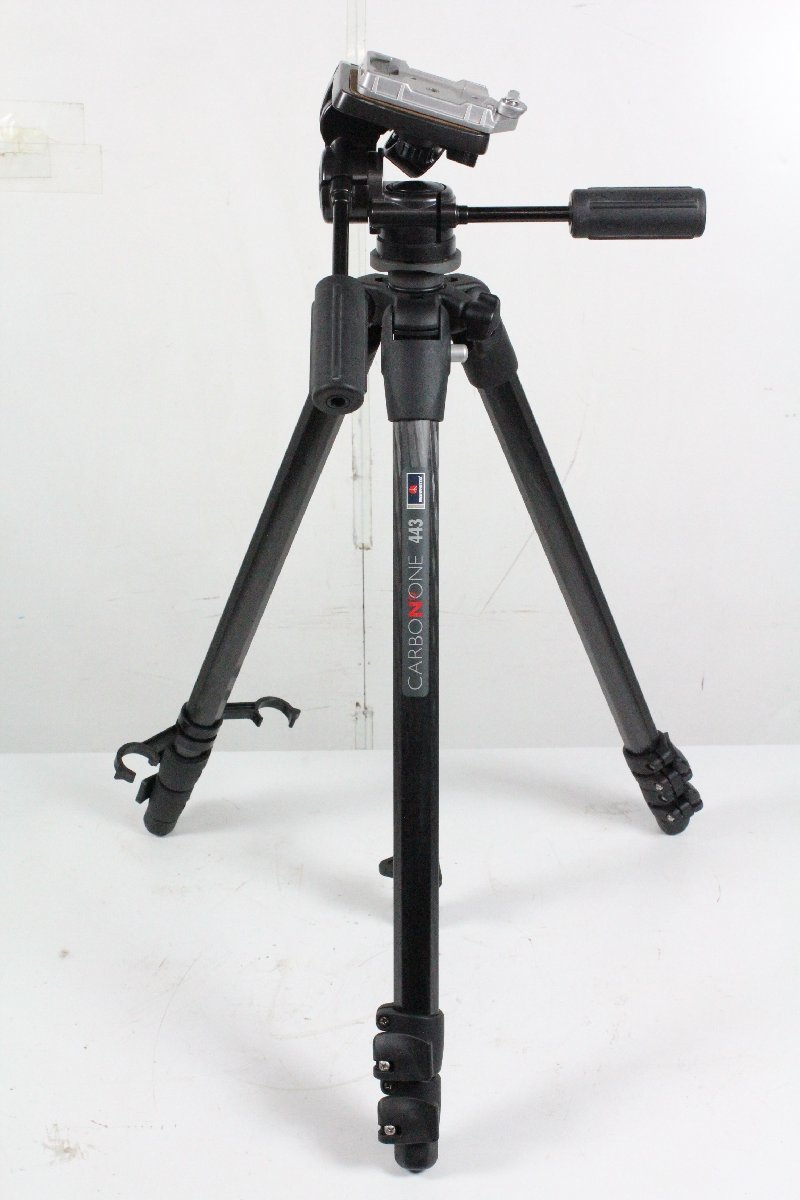 マンフロット Manfrotto 443 CARBON ONE カーボン三脚 ベルボン VELBON PH-460 雲台 QRA-667 クイックシュー セット 【現状品】