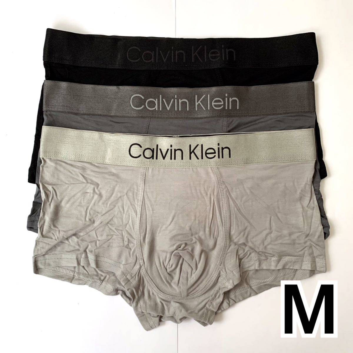 Calvin Klein ボクサーパンツ BLACK Mサイズ 3枚セット ブラック ダークグレー ライトグレー 送料無料 最短発送 カルバンクライン_画像3