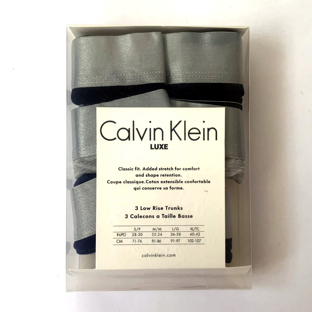 Calvin Klein ボクサーパンツ LUXE Sサイズ 3枚セット ブラック ダークブルー グレー 送料無料 最短発送 カルバンクライン メンズパンツ_画像2