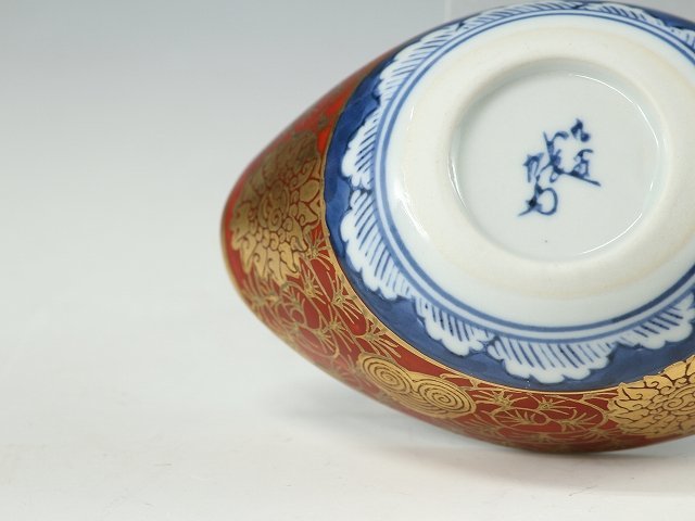 ◆◇名工 四代 上出長右衛門( KAMIDE Cyouemon/ Ishikawa, 1929‐ ) 九谷焼 小茶器 一組 / 泡瓶付 煎茶器揃/ 共箱◇◆煎茶道具 dy12899-k_画像6