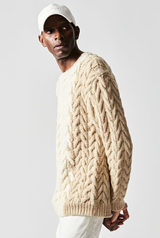 1PIU1UGUALE3 BI COLOR CABLE CREWbai цвет кабель вырез лодочкой вязаный свитер обычная цена 85,000+TAX