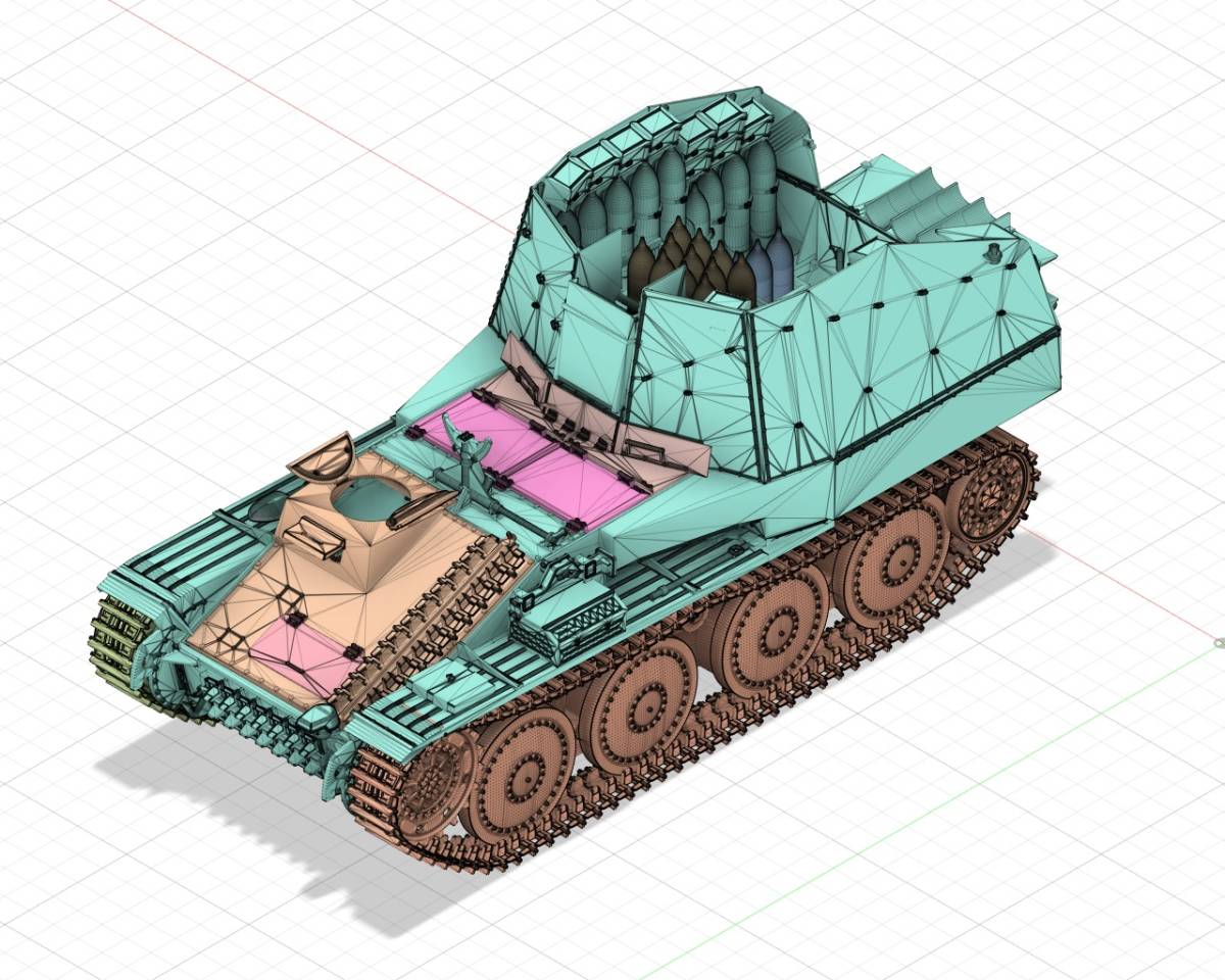 【送料込み】1/144 グリレK 弾薬運搬車（Grille Ausf. K Munitionswagen）フルインテリアキット（3Dプリンタキット 練習用パーツ付き）_画像10